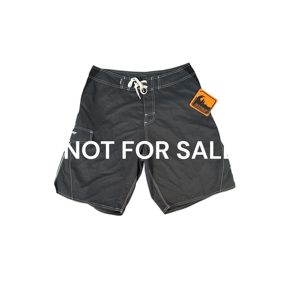 RSSURF Mens Grey Black Colorblock Board Shorts Swim Trunks Size 32 NWT